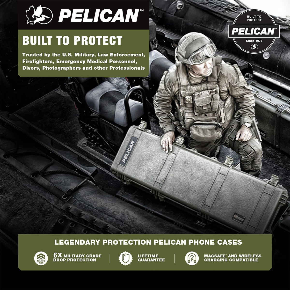 Pelican iPhone 17 Pro Case - MagSafe Phone Case -Ranger Frosted Clear/Black