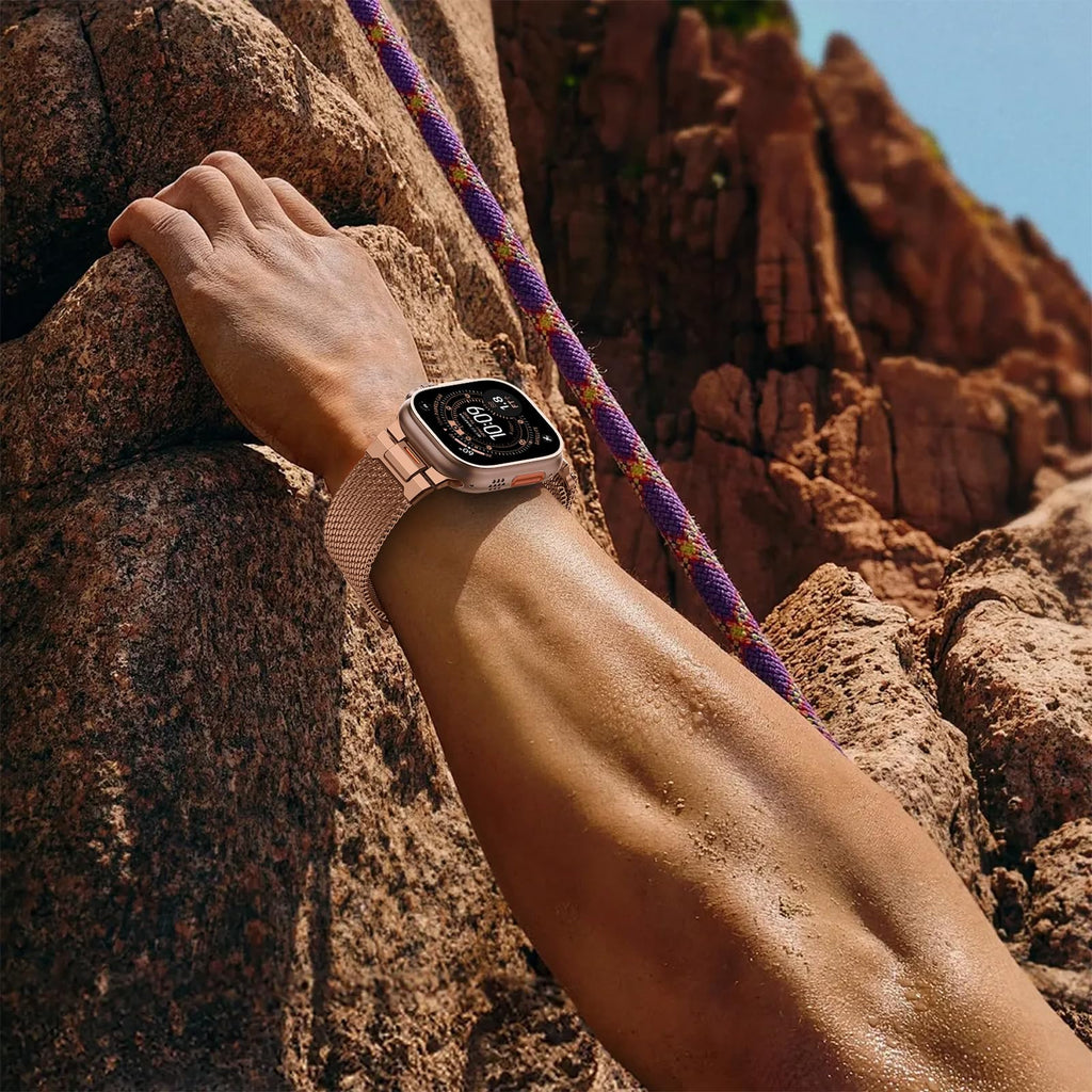 BXUXOHS Milanese Loop for Apple Watch Ultra 4/3/2 Band 49mm 44/45/46mm Men