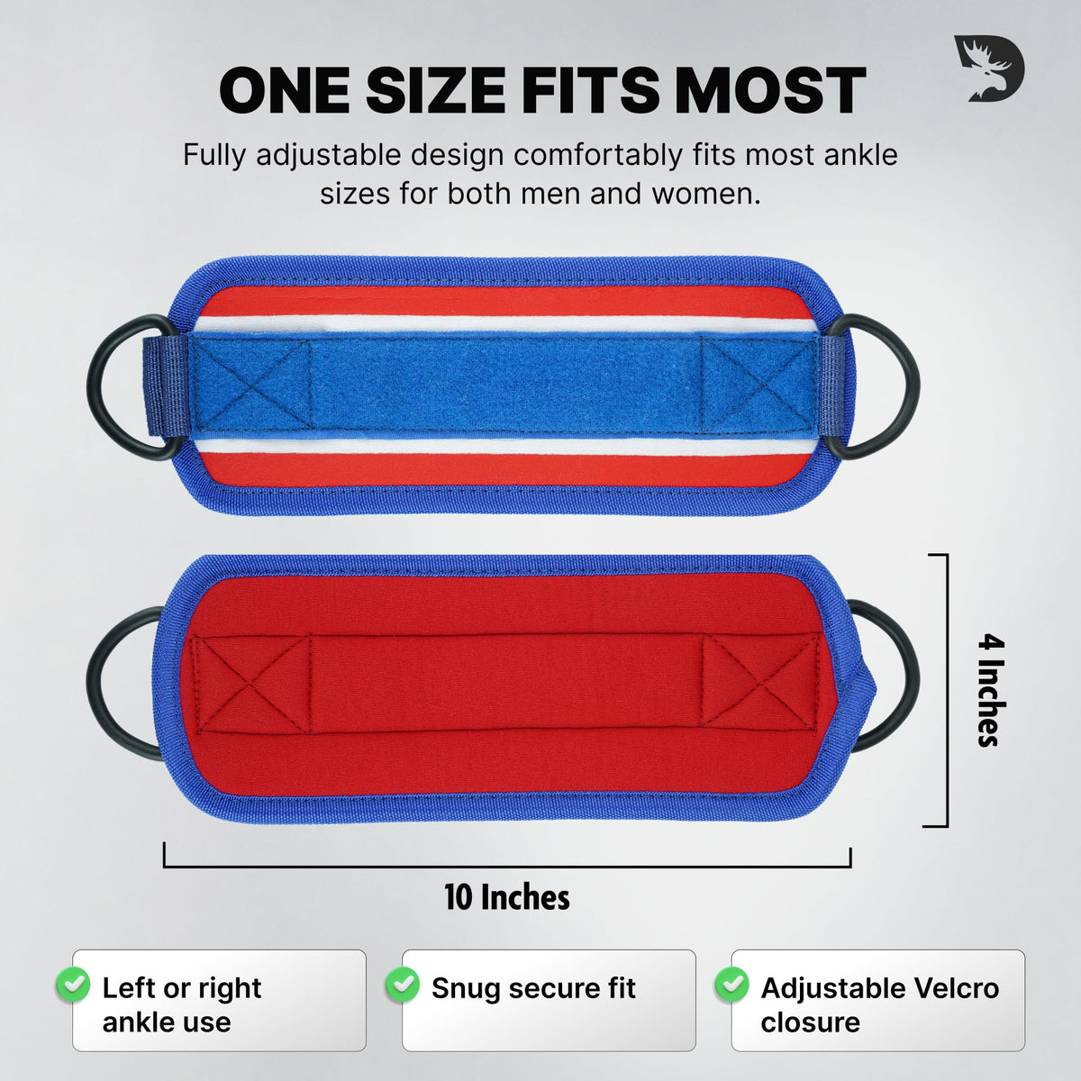 DMoose Ankle Strap for Cable Machine - One Size Fit with Premium Padding, Workout Kickback Ankle Cuffs, Ankle Bands for Working Out, Booty Workouts, Leg Extension, Hip Abductors & Lower Body Exercises