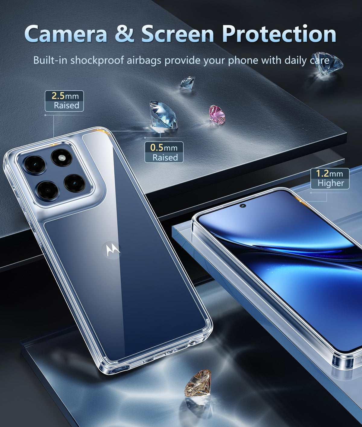 FNTCASE for Moto G-Power-5G-2026/2025 Clear Case with Screen Protector