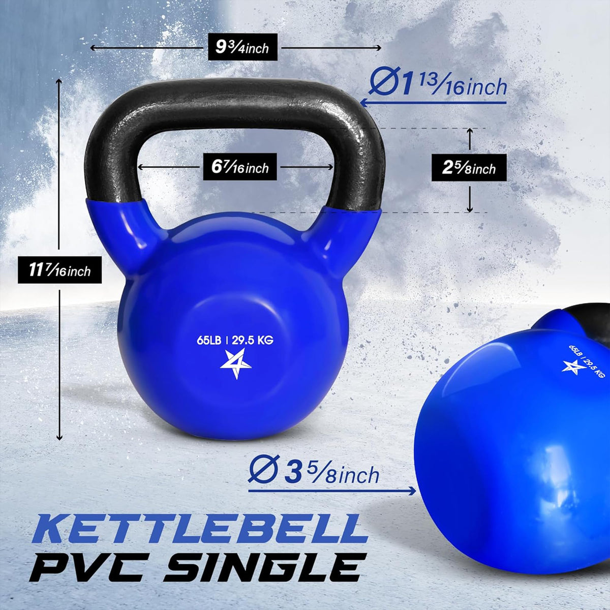 Yes4All Vinyl Kettlebell, 5–100 Lb Strength Training Kettlebell