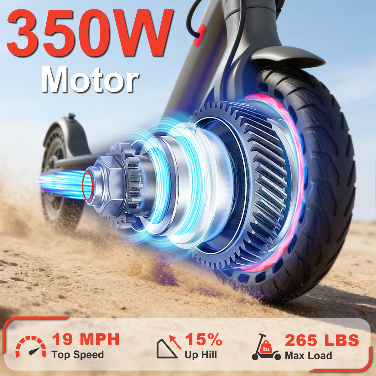 VOLPAM Electric Scooter, 350W/500W Motor, 21/28/40 Miles Long Range