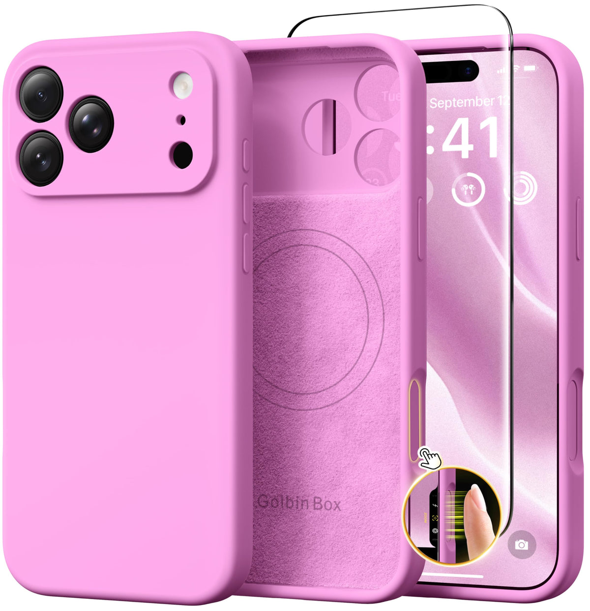 GolbinBox Magnetic for iPhone 17e/16e Case, Silicone Cover, Midnight Blue