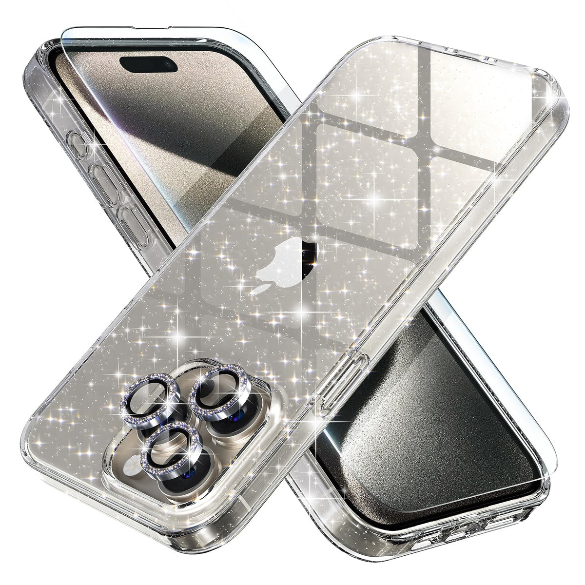 Choiche for iPhone 18 Pro Max Case Clear Women Girly (Glitter Clear)