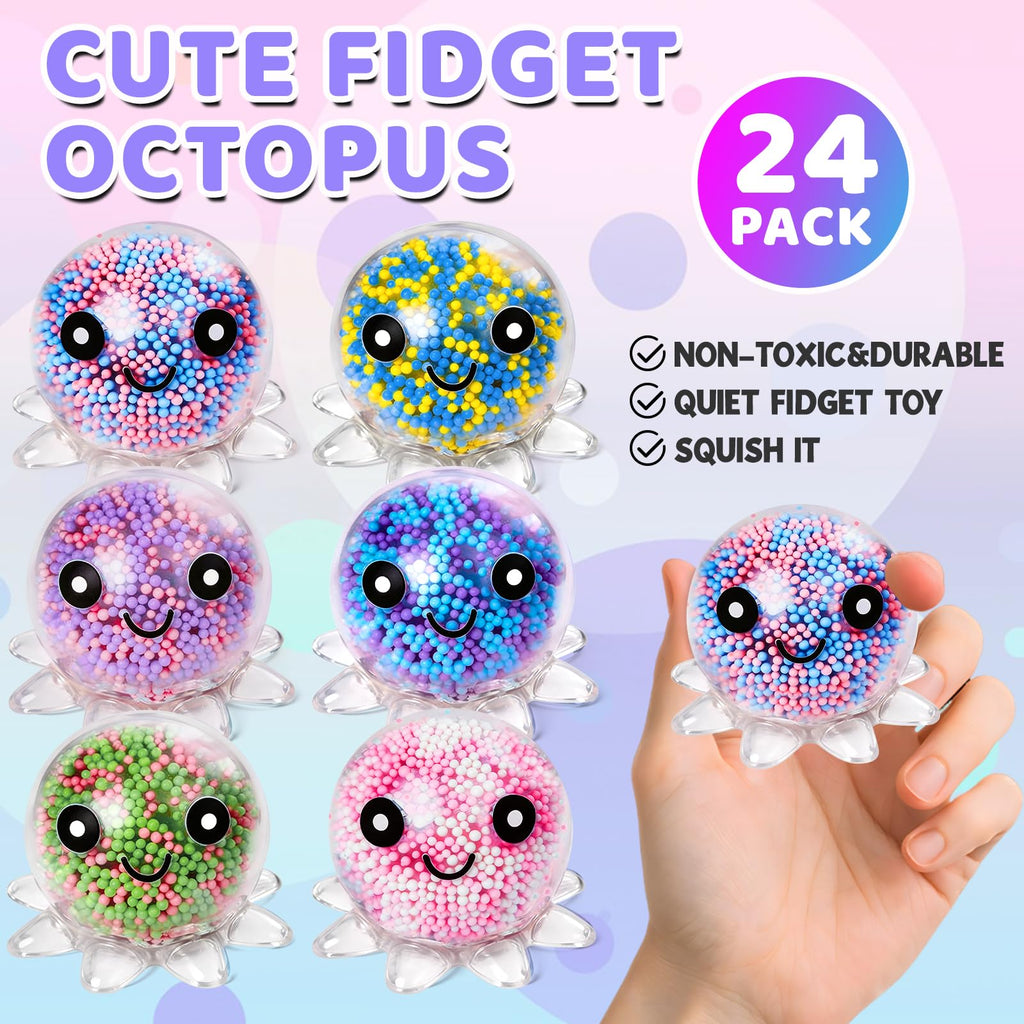 VESPRO 12Pack Fidget Toys Squishy ，Cute Bear Squeeze Ball