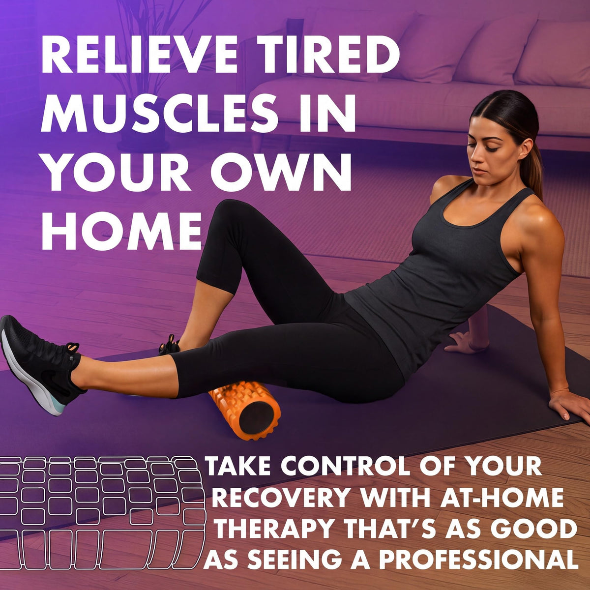 321 STRONG Patented 3-Zone Massage Roller, Medium Density for Exercise