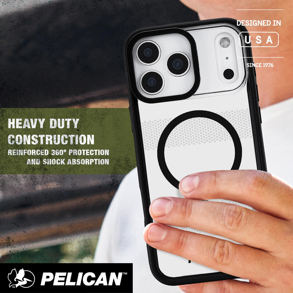 Pelican iPhone 17 Pro Case - MagSafe Phone Case -Ranger Frosted Clear/Black