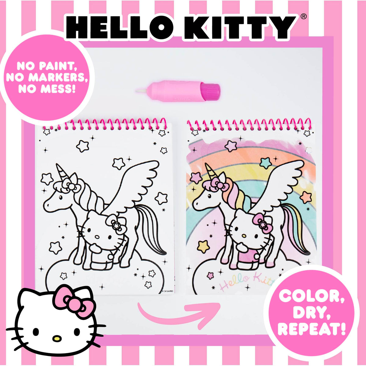 Horizon Group USA Bluey Aqua Art - Reusable Water Reveal Activity Pages With Water Pen for No-Mess Drawing and Coloring
