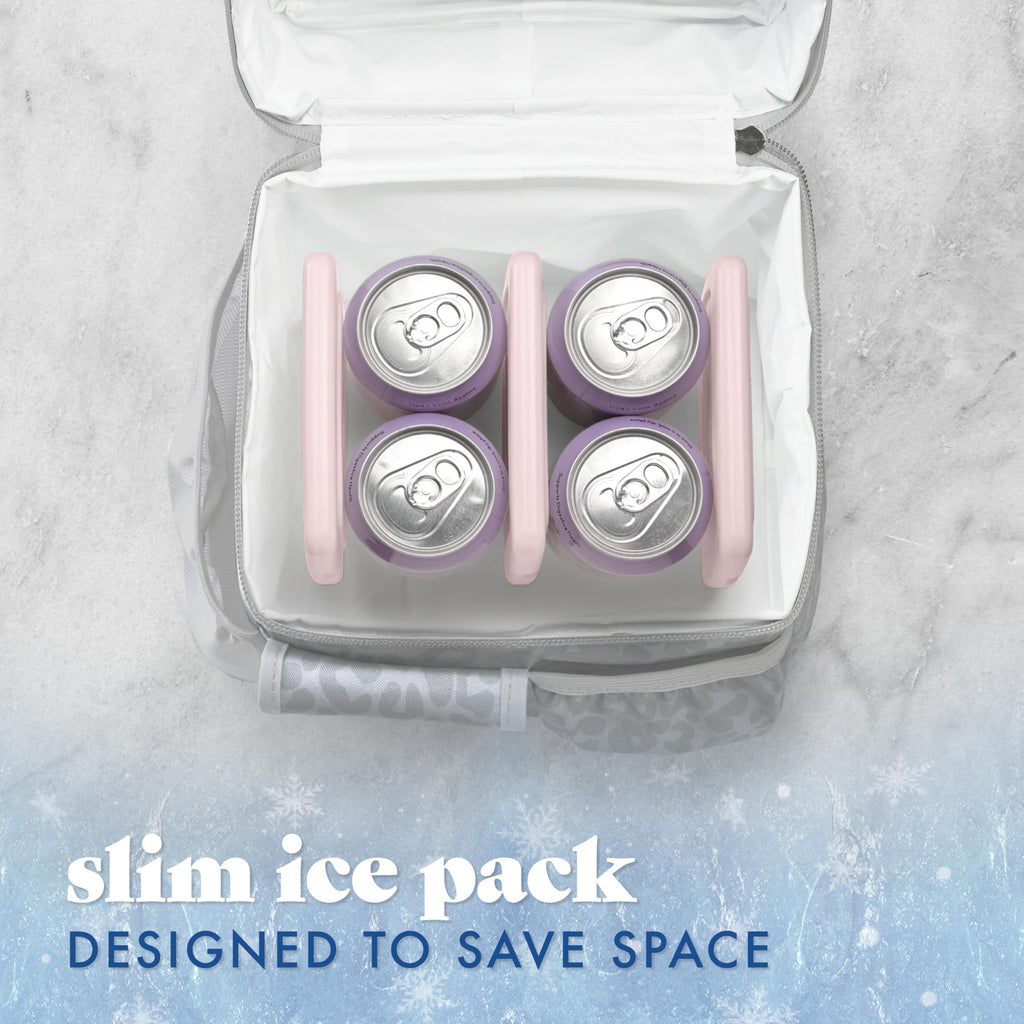 Cool Coolers by Fit & Fresh Slim Ice Packs, Quick Freeze Reusable Ice Packs for Lunch Boxes & Coolers, Long-Lasting, Space Saving Lunch Ice Packs, Blue, 4Pk