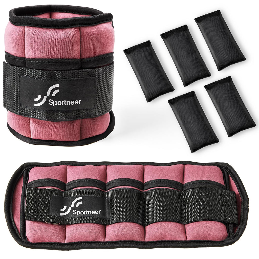 Sportneer Adjustable Ankle Weights, 2-10 lb per Pair, Removable Weights
