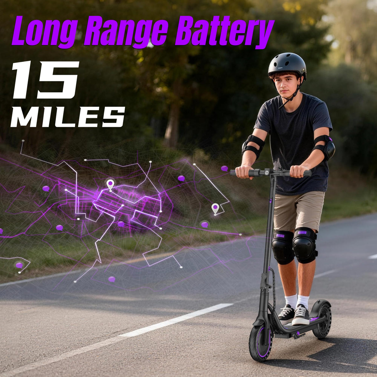 VOLPAM Electric Scooter, 350W/500W Motor, 21/28/40 Miles Long Range
