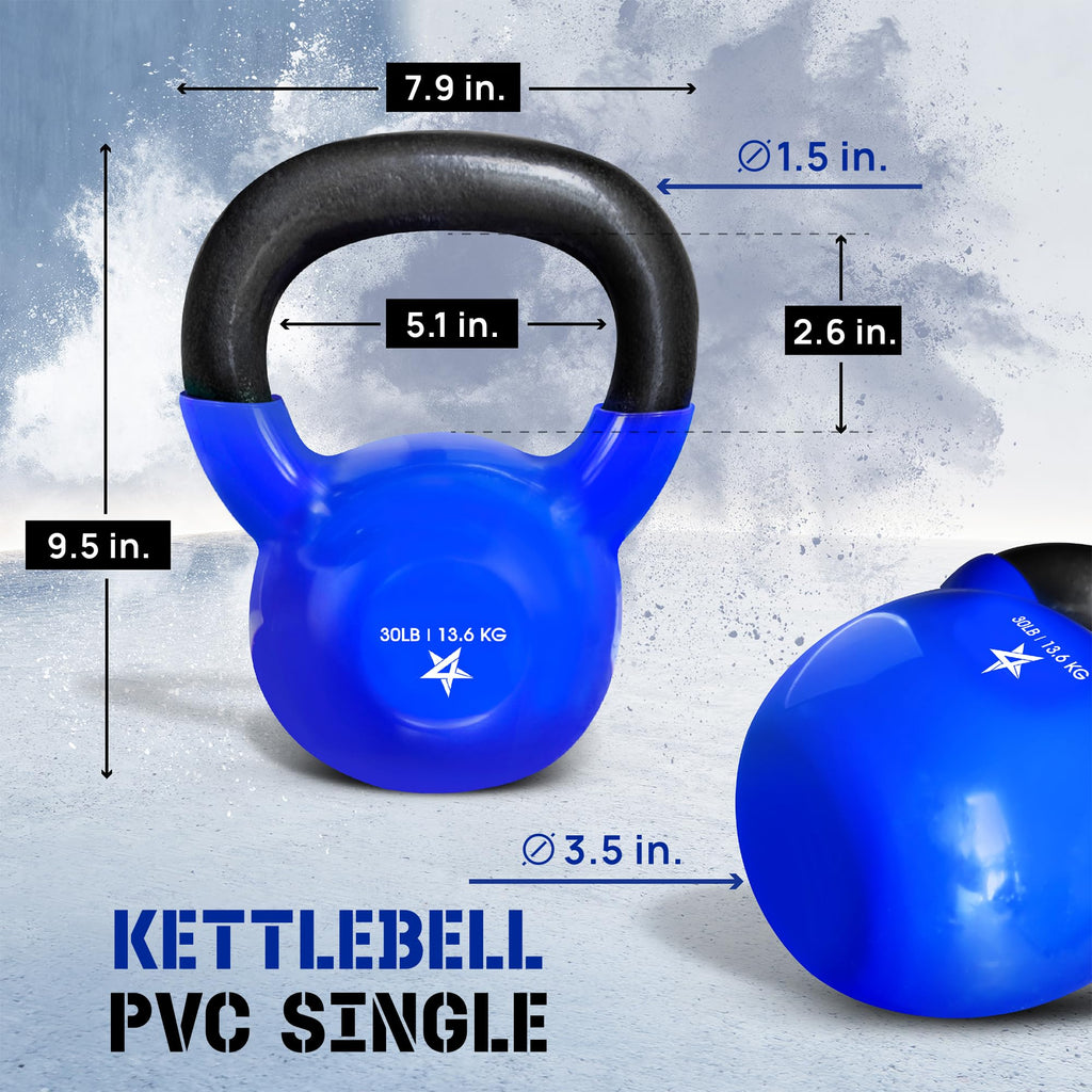 Yes4All Vinyl Kettlebell, 5–100 Lb Strength Training Kettlebell