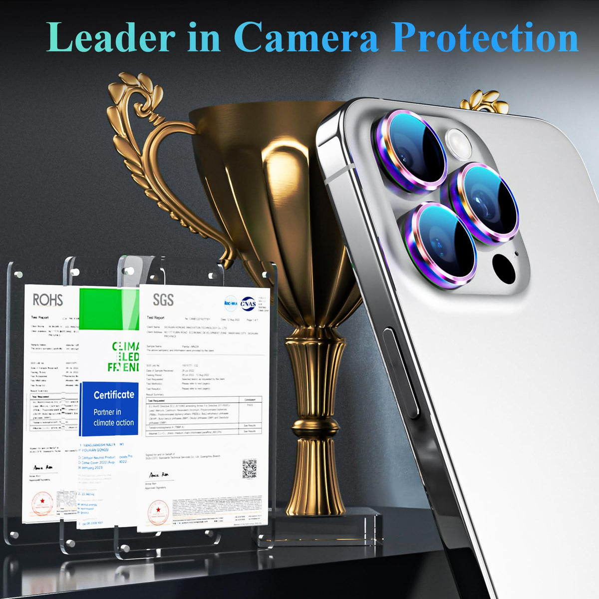 YWXTW Camera Lens Protector for iPhone 16 Pro/iPhone 16 Pro Max, [1 Step Installation Tray] Tempered Glass Screen Protector Metal Individual Camera Cover Accessories Case Friendly (Desert Titanium)
