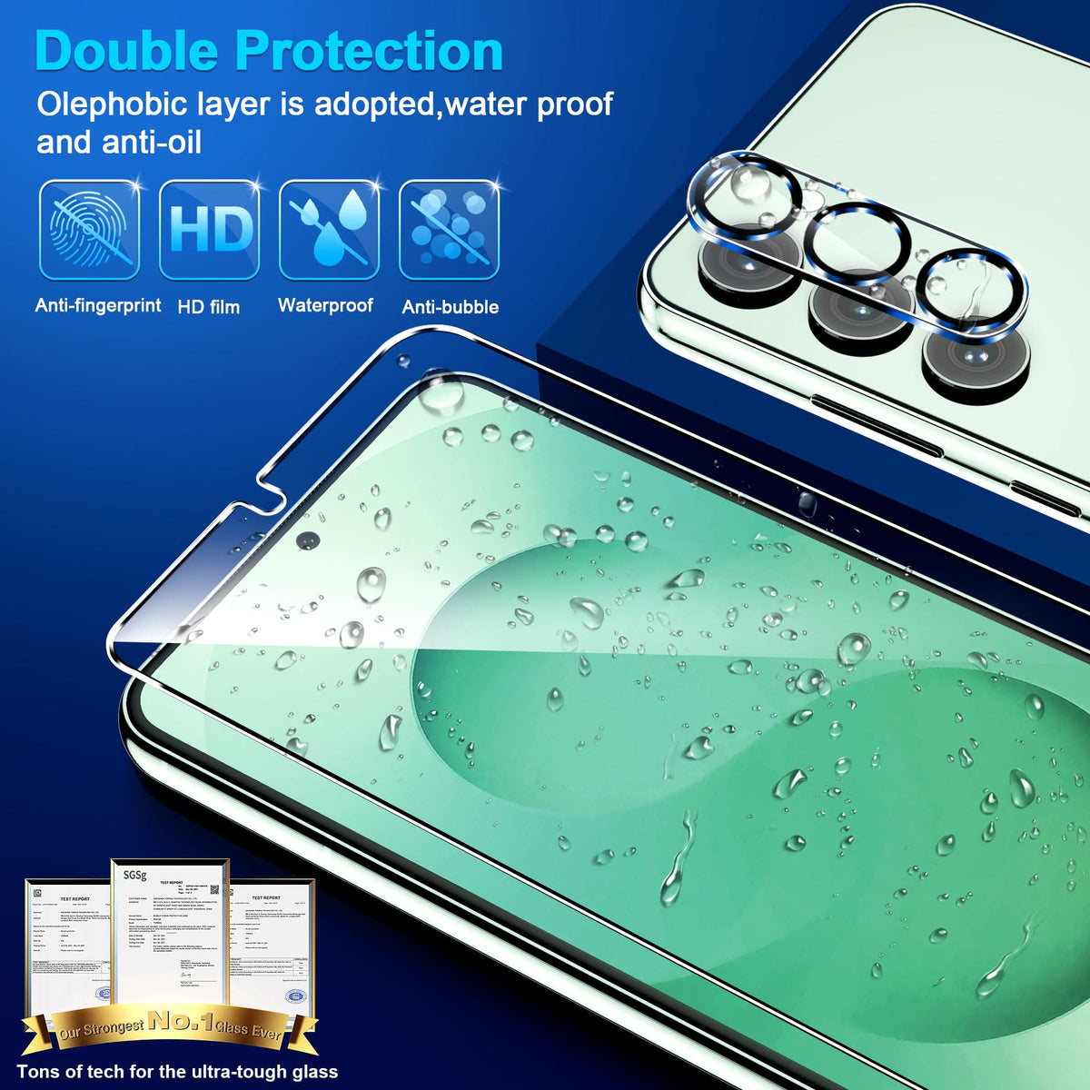 firtstnow 3 Pack for Samsung Galaxy S25 Ultra Screen Protector Tempered Glass + 3 Pack Camera Lens Protector, Military Grade Shatterproof, 9H Hardness, Fingerprint Unlock,Case Friendly 6.9 Inch