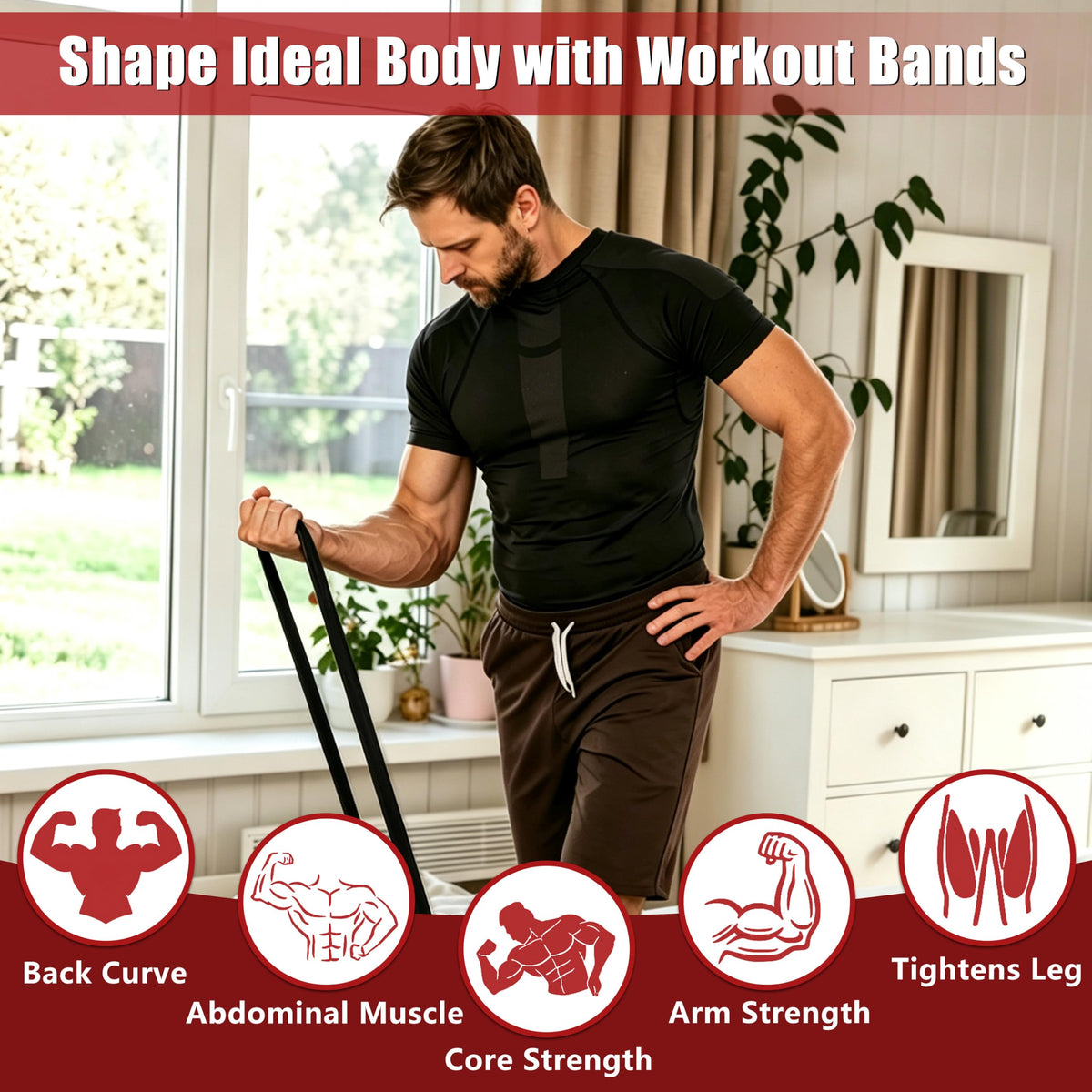 5-Level Resistance Bands for Working Out, Pull Up Assistance Bands