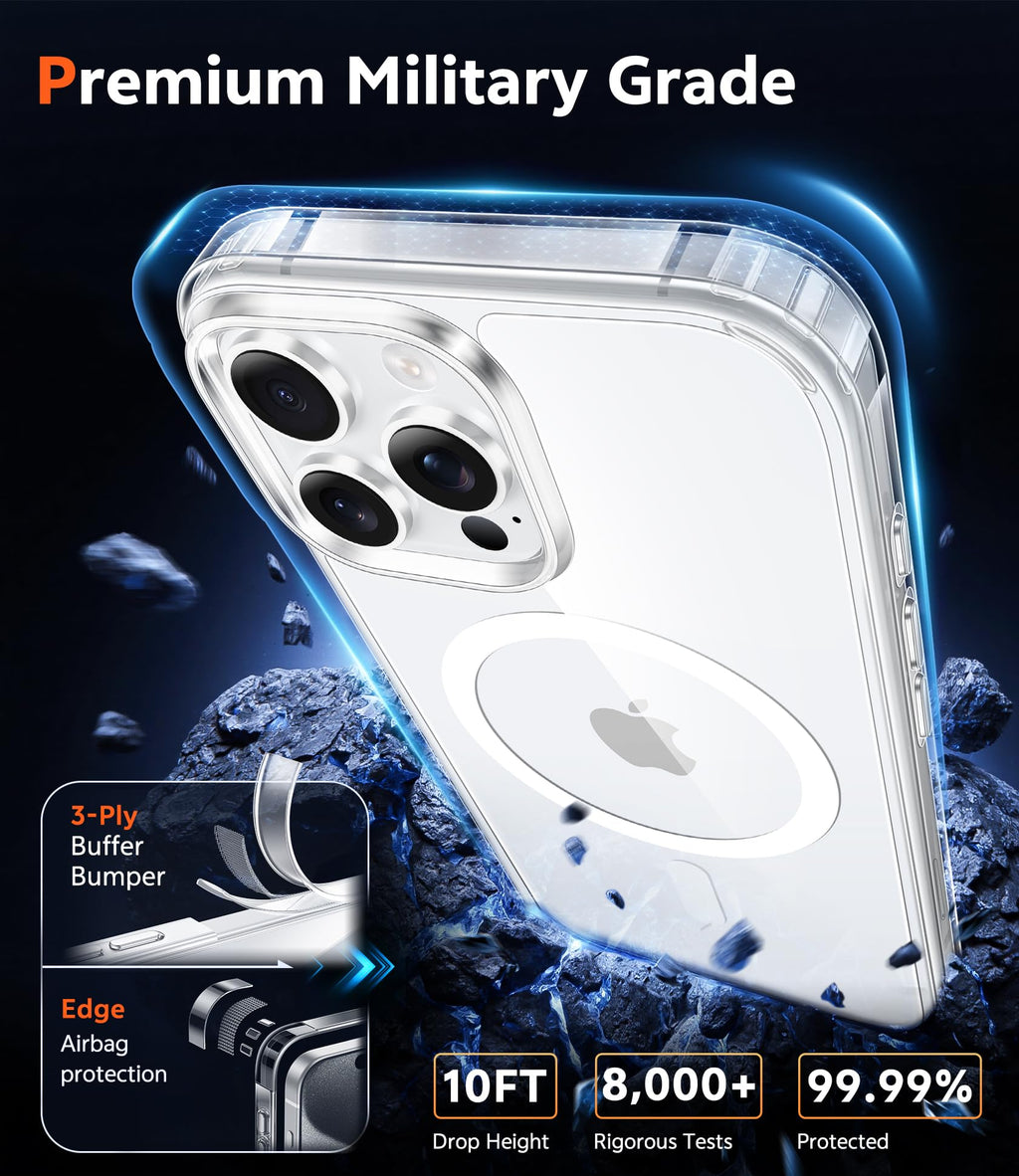 FNTCASE for iPhone 18 Pro Max/17 Pro Max Case Fit for Magsafe