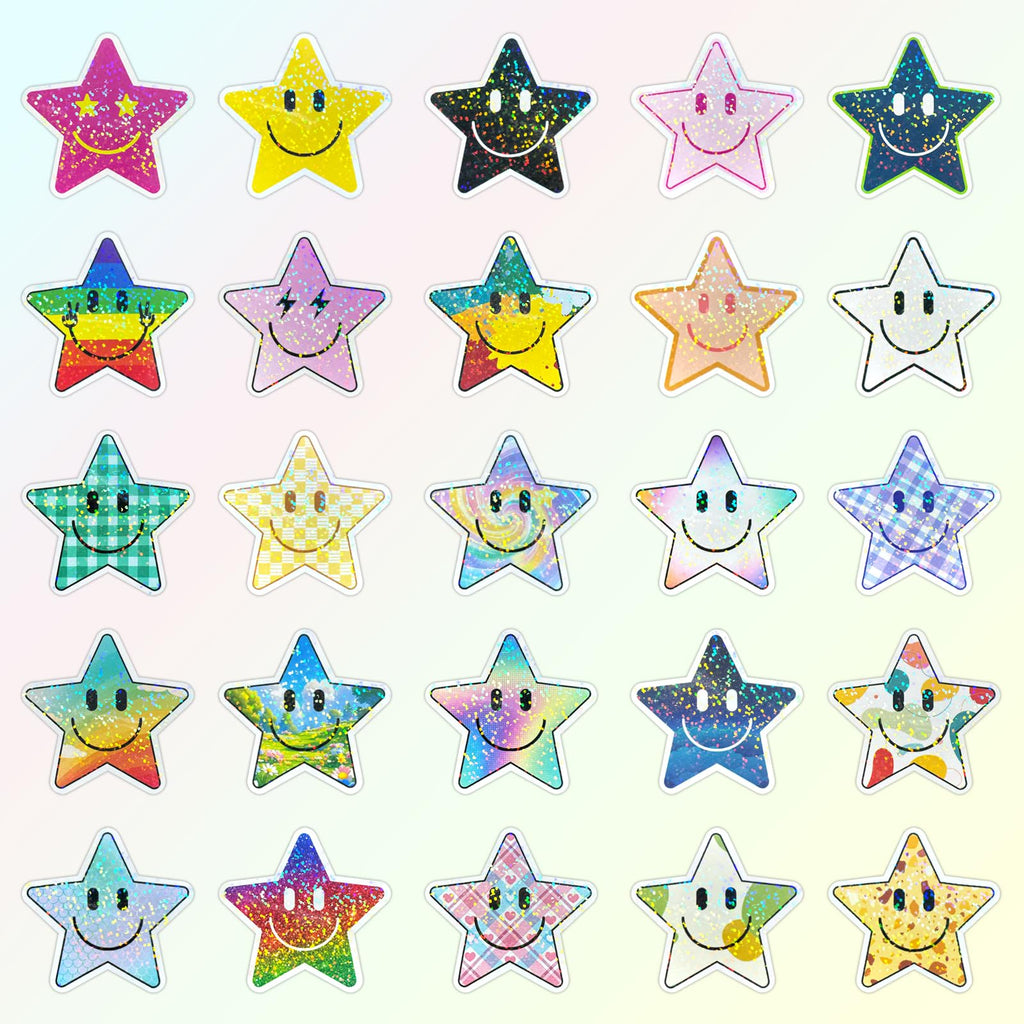 100PCS Smile Neon Stickers