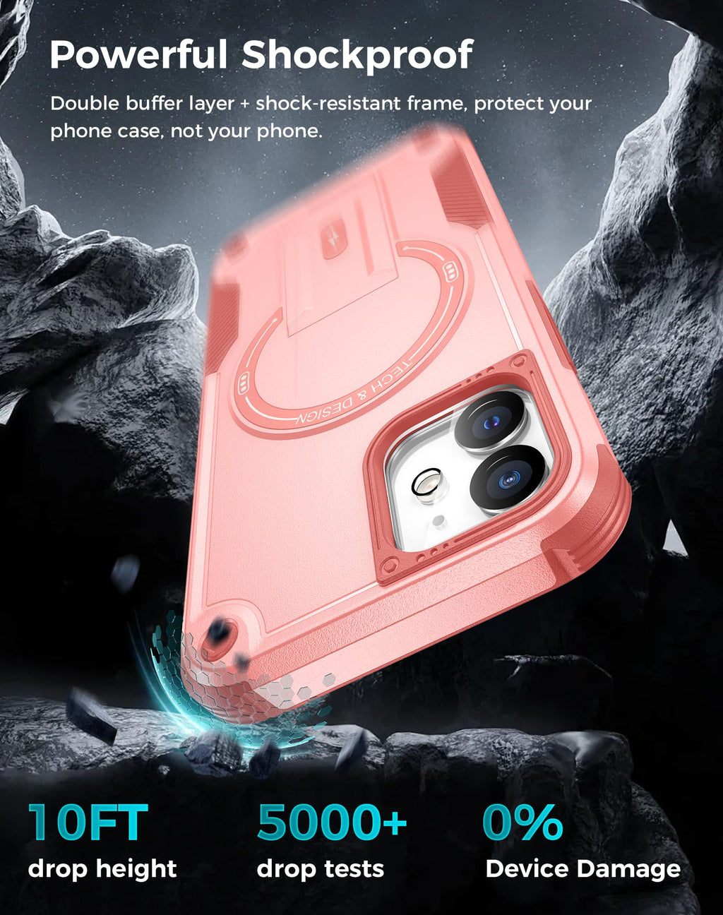 Goton 3 in 1 for iPhone 17 Pro Case with Privacy Screen Protector Blue
