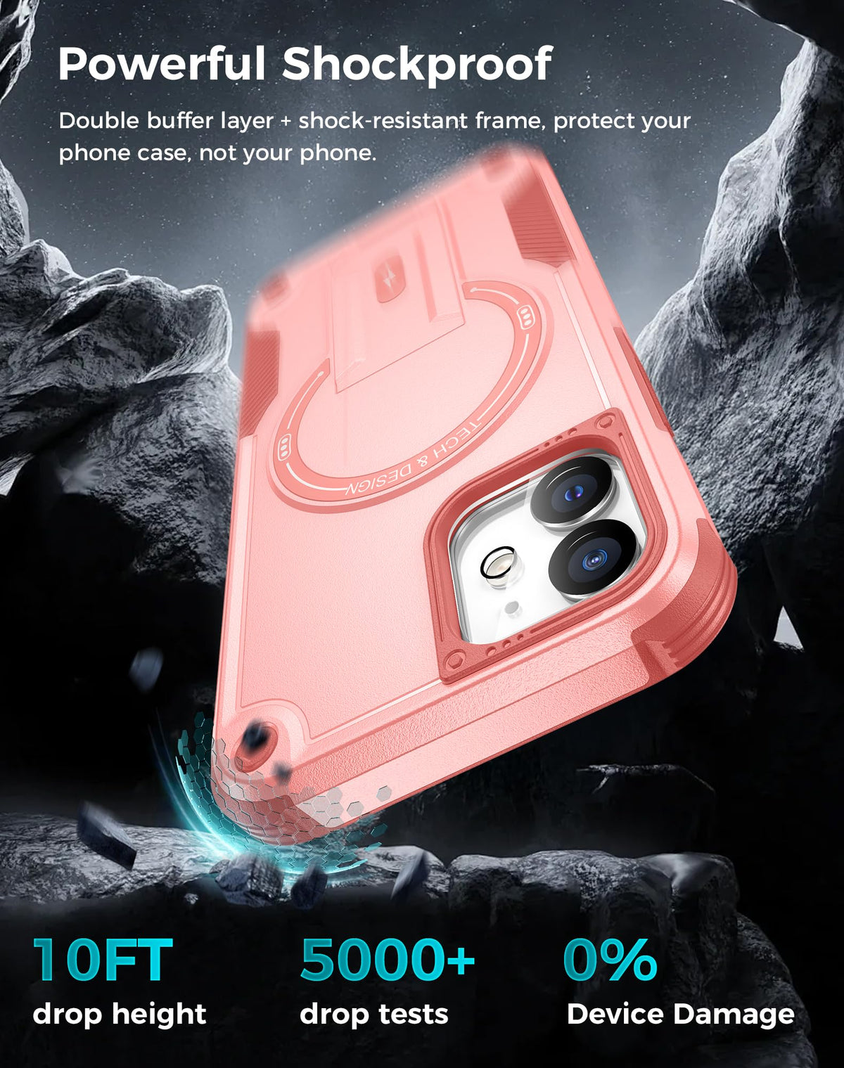 Goton 3 in 1 for iPhone 17 Pro Case with Privacy Screen Protector Blue