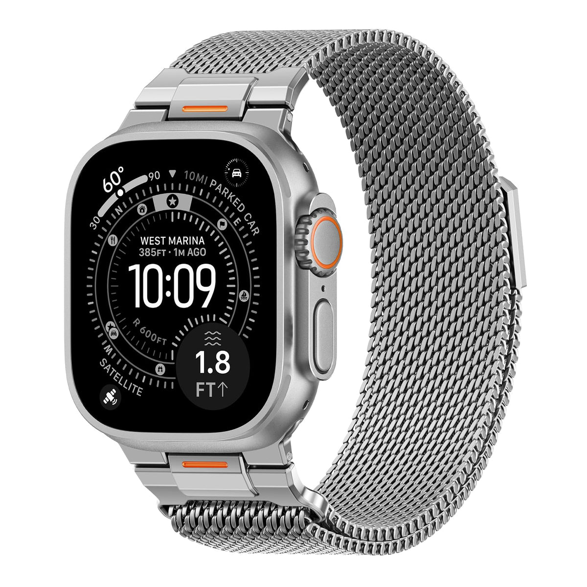 BXUXOHS Milanese Loop for Apple Watch Ultra 4/3/2 Band 49mm 44/45/46mm Men