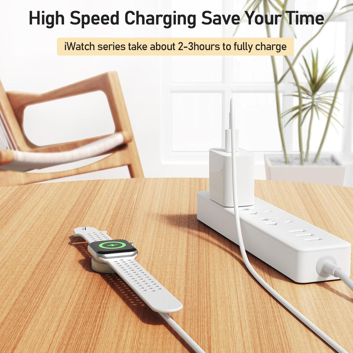Fast Charger for Apple Watch Charger, USB C iPhone Watch Charger Plug Adapter & Long 6.6FT iWatch Portable Wireless Fast Charging Cable Cord Compatible with Apple Watch Series 10/9/8/7/SE/6/5/4/3/2/1