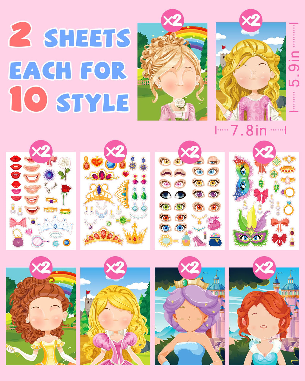 24 Pcs Make Your Own Axolotl Sticker, Party Favors Face Stickers for Kids