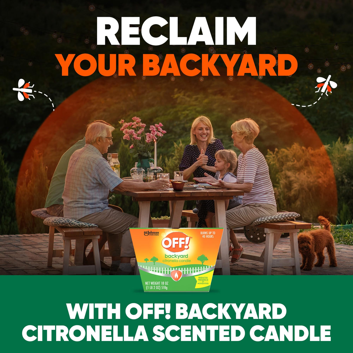 OFF! Backyard Citronella Outdoor Candle, 8 oz (2-Pack)