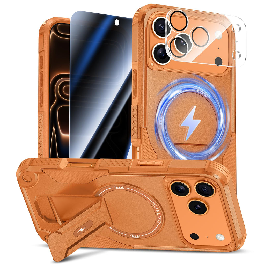 Goton 3 in 1 for iPhone 17 Pro Case with Privacy Screen Protector Blue