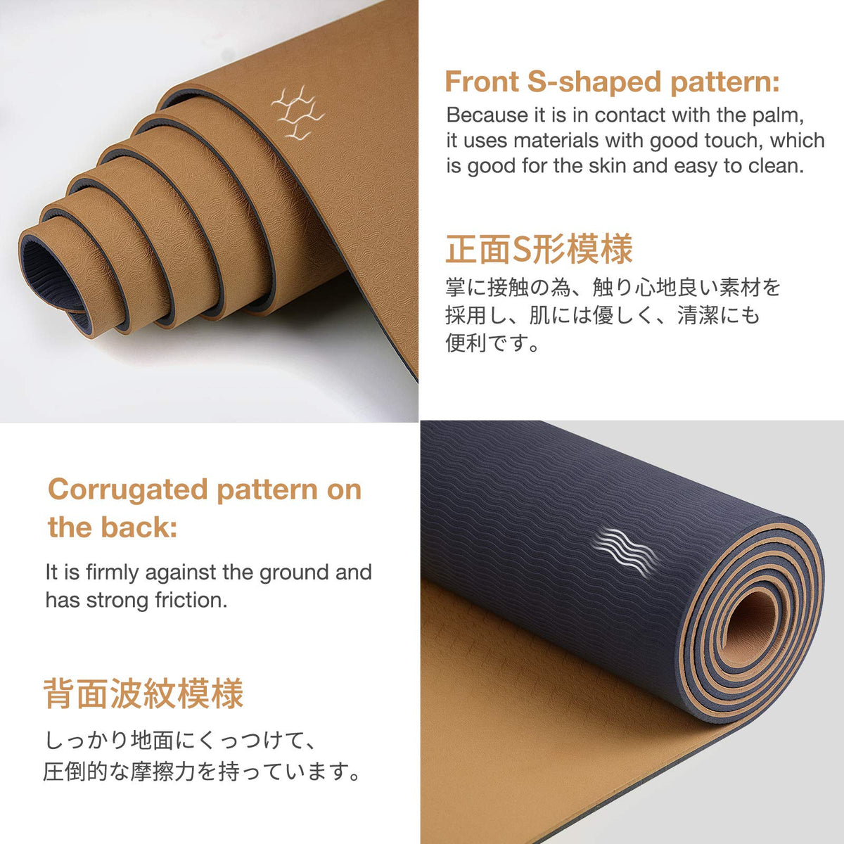 Gruper Yoga Mat Non Slip, Eco Friendly Exercise Mat with Carrying Strap
