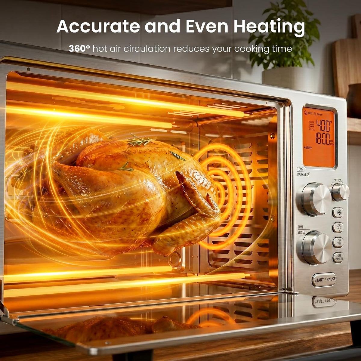 Kismile 12-in-1 Air Fryer Toaster Oven Combo, 23QT Convection Oven