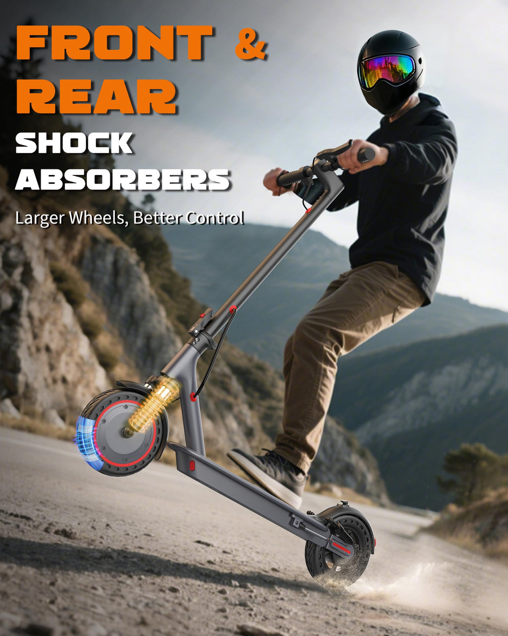VOLPAM Electric Scooter, 350W/500W Motor, 21/28/40 Miles Long Range