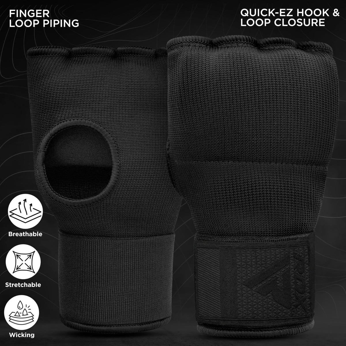 RDX Gel Boxing Hand Wraps Inner Gloves Men Women, Quick 100cm Long Wrist Straps, Elasticated Padded Fist Under Mitts Protection, Muay Thai MMA Kickboxing Martial Arts
