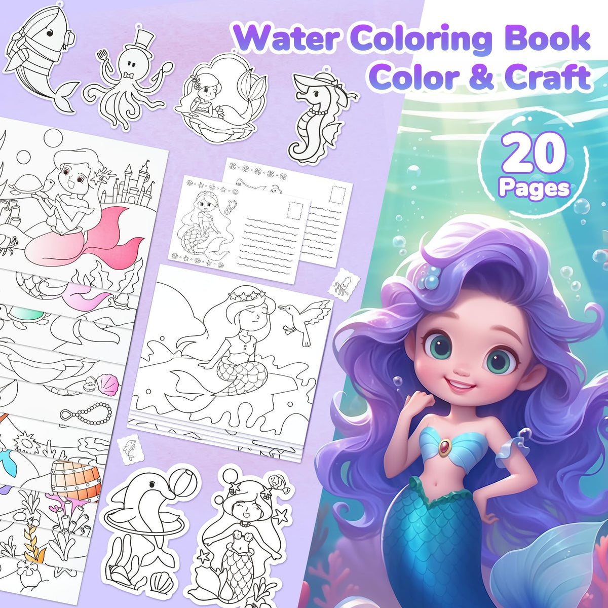 JoyCat Paint with Water Coloring Books for Toddlers (Magical Pony)