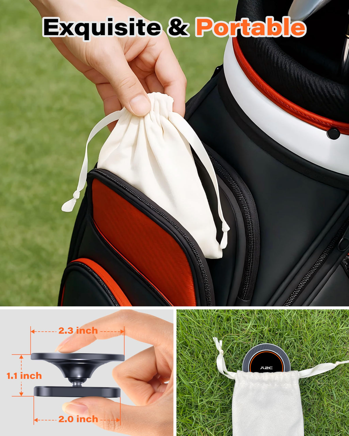 A2C Silver Alloy Magnetic Golf Cart Phone Holder Mount, Golf Accessories