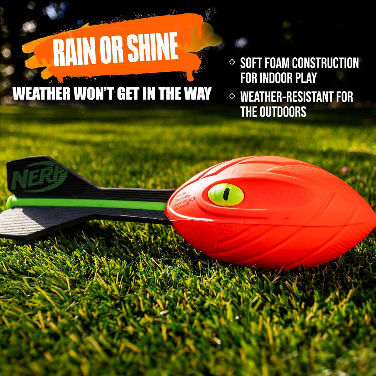 Nerf Vortex Aero Howler Foam Ball, Classic Long-Distance Football, Flight-Optimizing Tail, Whistling Sound, Indoor & Outdoor Fun, Christmas Stocking Stuffers for Kids