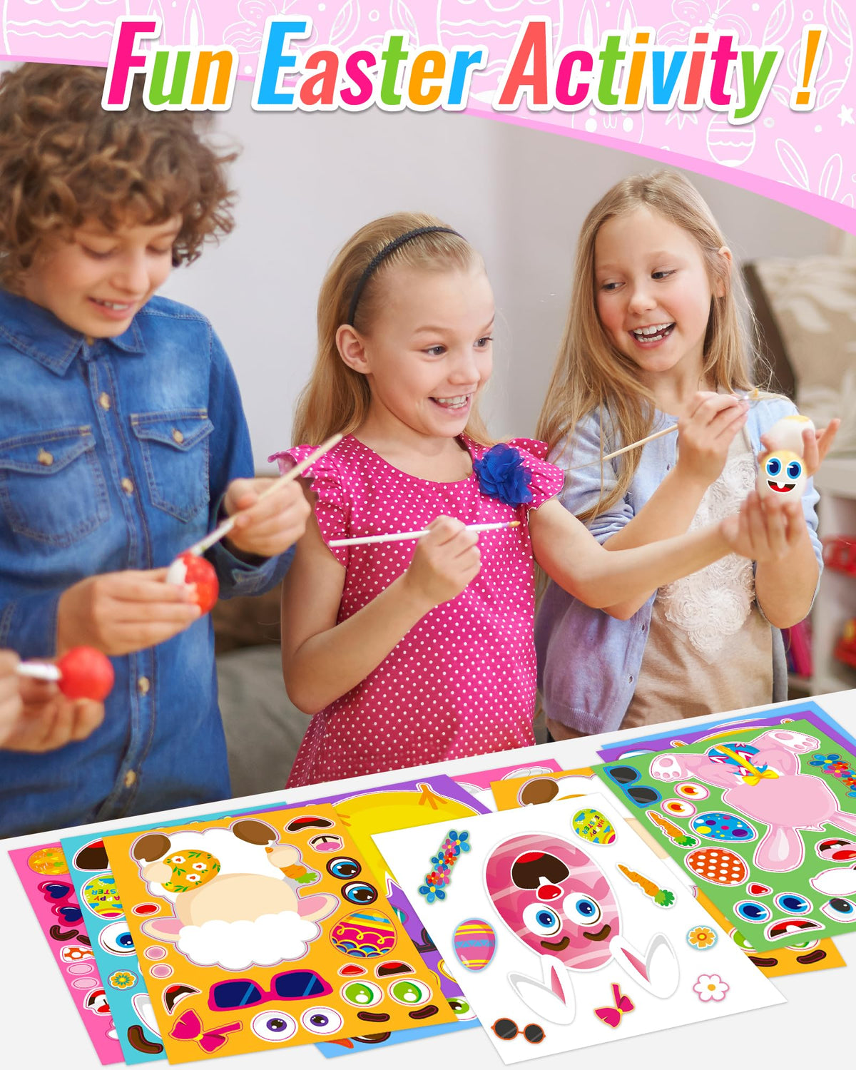 24 Pcs Make Your Own Axolotl Sticker, Party Favors Face Stickers for Kids