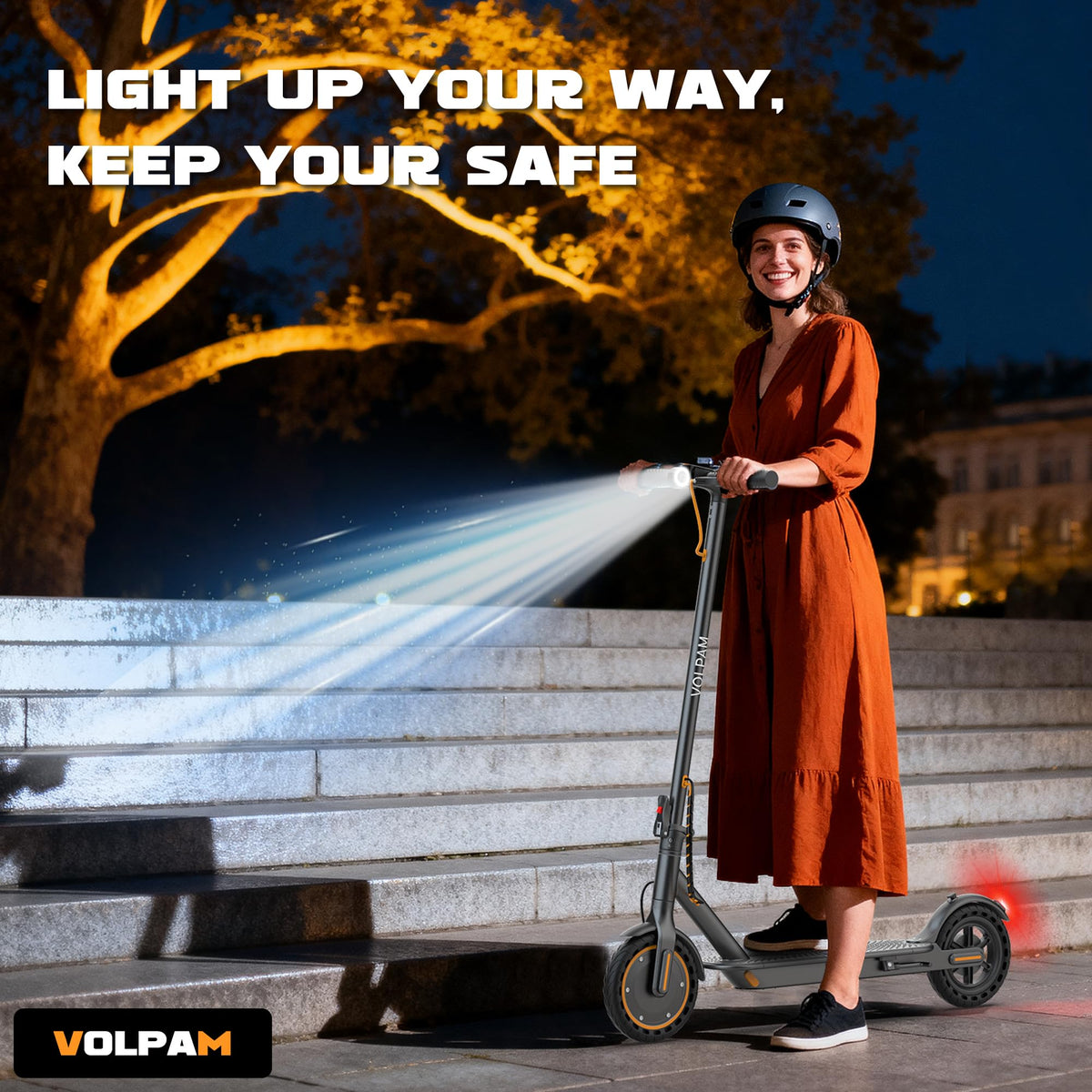 VOLPAM Electric Scooter, 350W/500W Motor, 21/28/40 Miles Long Range