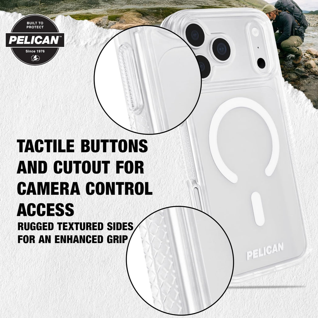 Pelican iPhone 17 Pro Case - MagSafe Phone Case -Ranger Frosted Clear/Black
