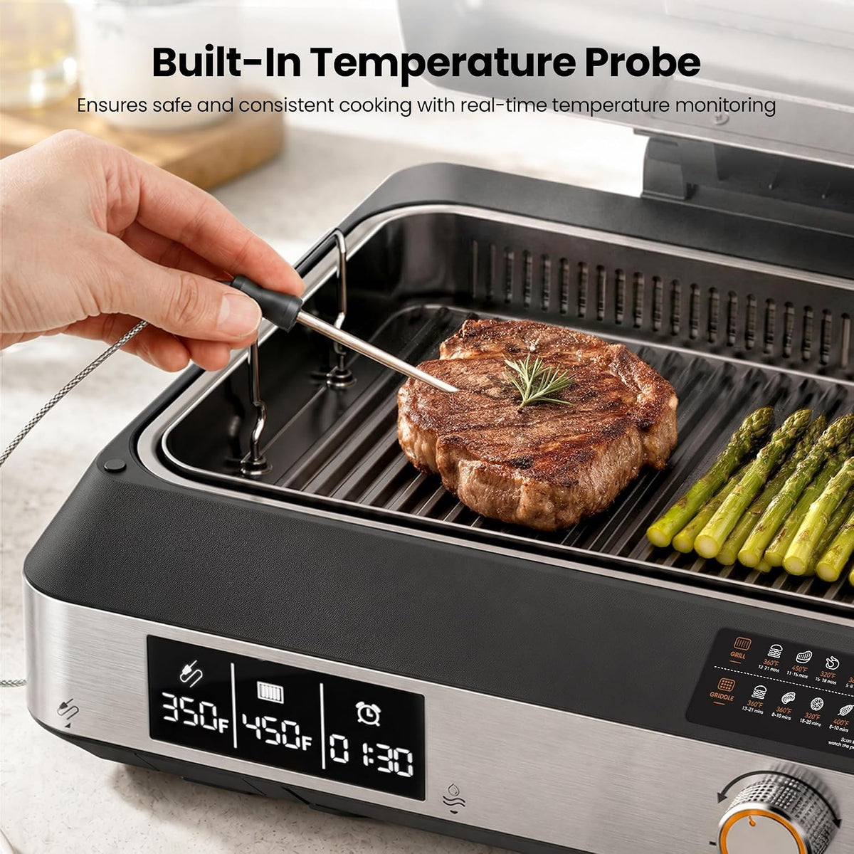 Kismile Smokeless Indoor Grill & Electric Griddle, 2-in-1 Countertop Grill