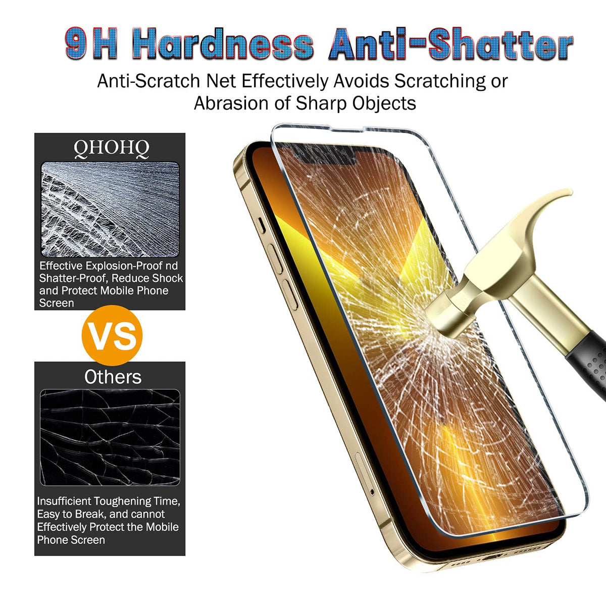 QHOHQ for iPhone 18 Pro Screen Protector, 9H+ Tempered Glass, 3+3 Pack