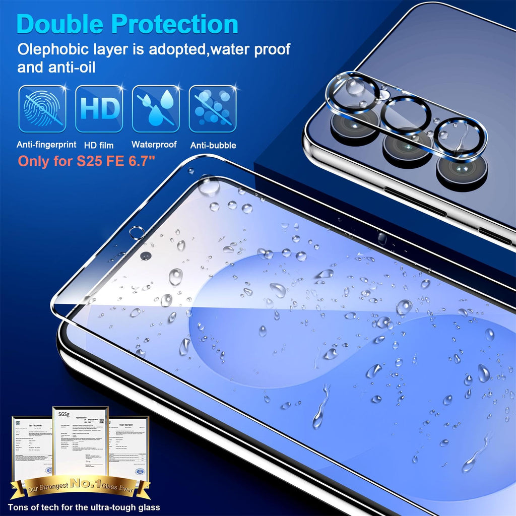 firtstnow 3 Pack for Samsung Galaxy S25 Ultra Screen Protector Tempered Glass + 3 Pack Camera Lens Protector, Military Grade Shatterproof, 9H Hardness, Fingerprint Unlock,Case Friendly 6.9 Inch