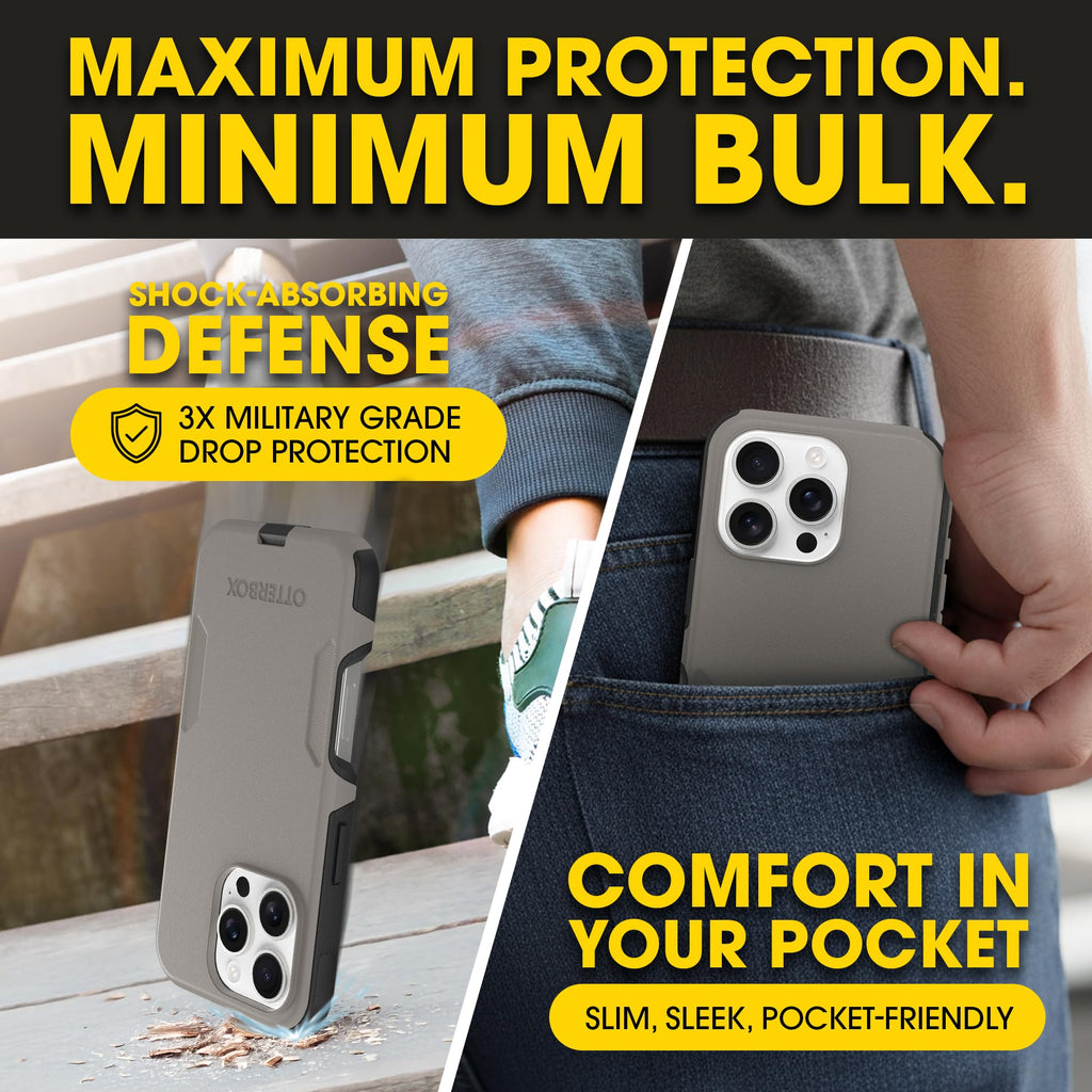 OtterBox iPhone 16 Commuter Series Case - Baby Blue Jeans, Thin & Protective iPhone Case, Dual-Layer, Impact Absorbing iPhone Case