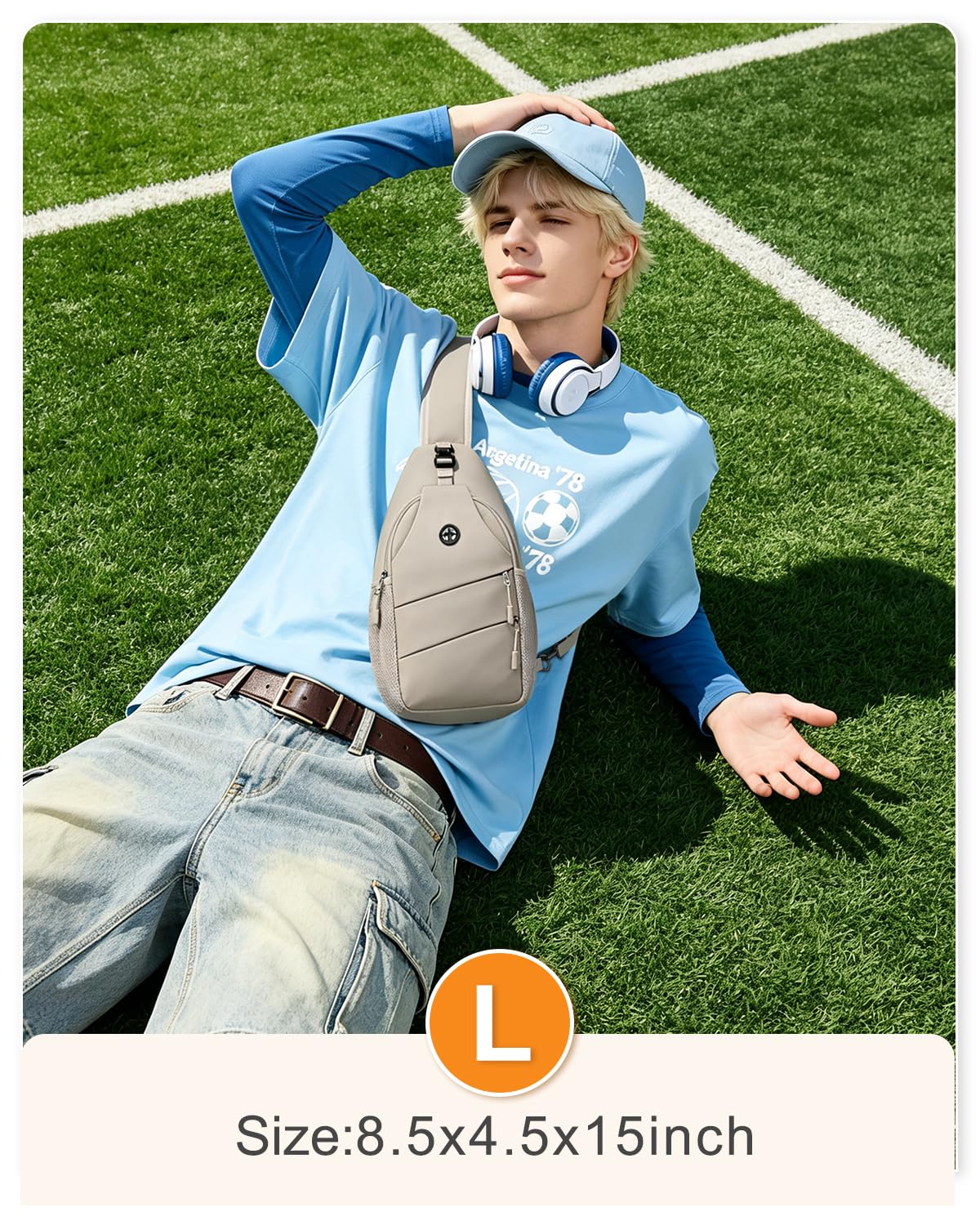 Pritent Crossbody Bags for Women Men Trendy Sling Bag Backpack Casual Chest Bag with Convertible Shoulder Strap