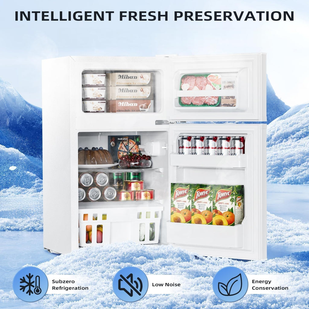 Kismile 1.1 Cu.ft Upright Mini Freezer for Dorms Apartment, Stainless Steel
