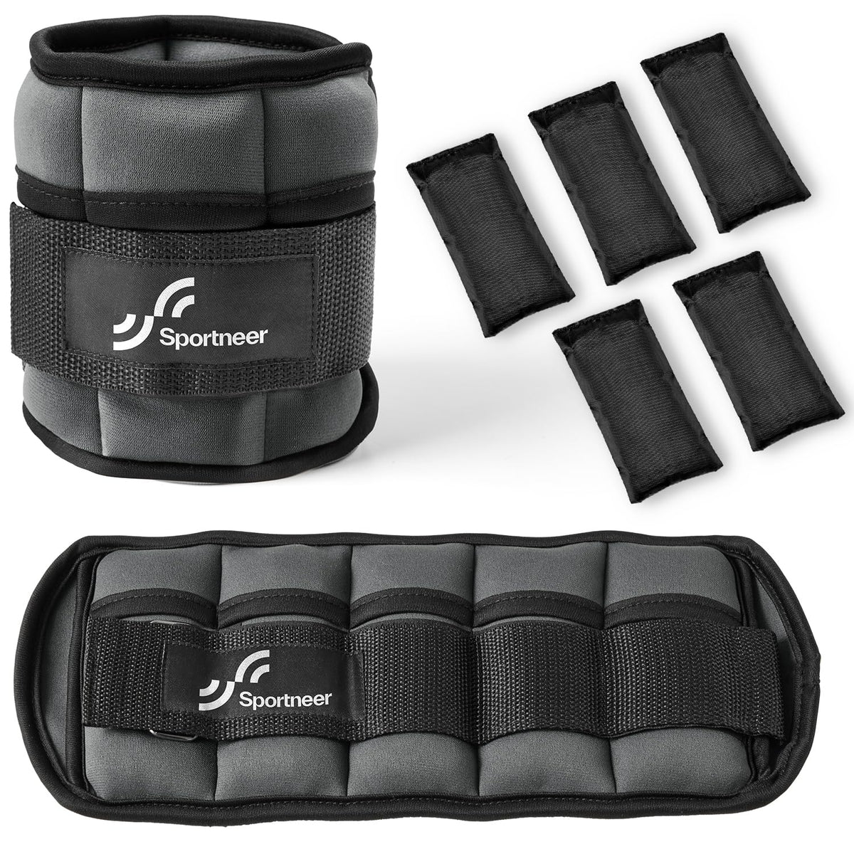 Sportneer Adjustable Ankle Weights, 2-10 lb per Pair, Removable Weights