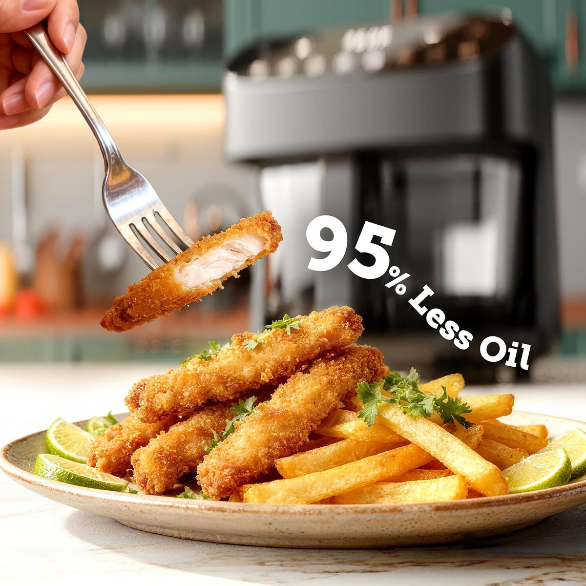 Kismile 5QT Glass Air Fryer, Non Toxic AirFryer with Digital Touch Control