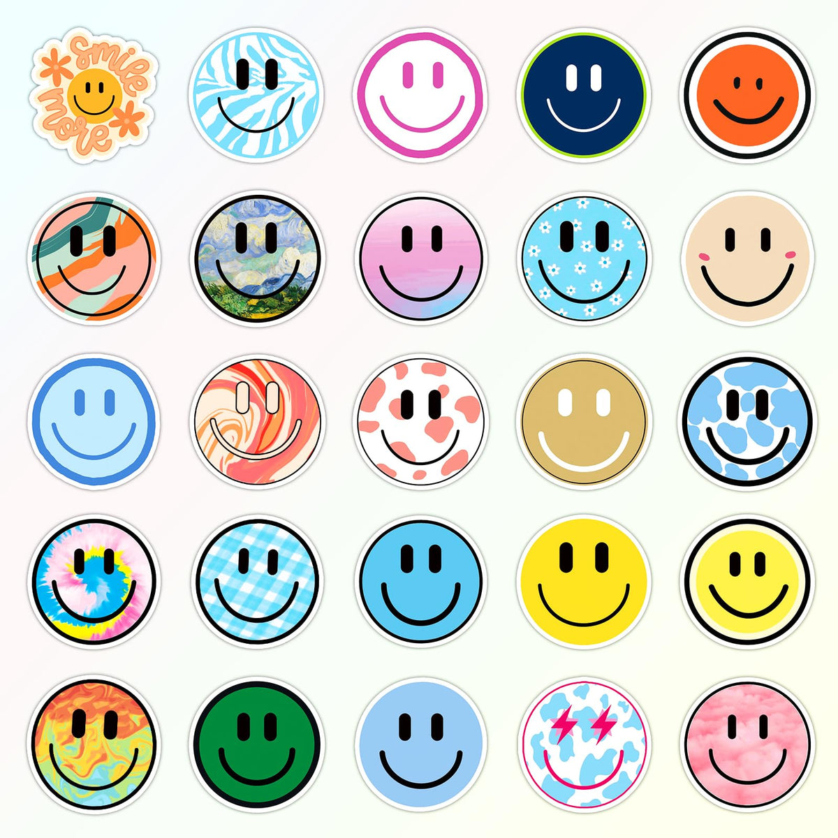 100PCS Smile Neon Stickers