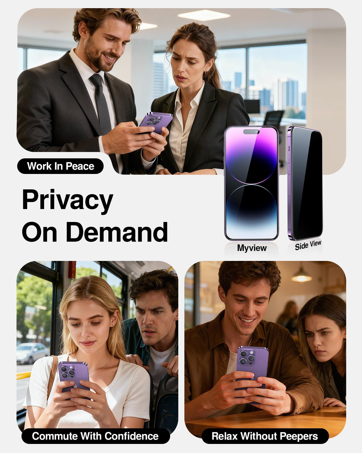 SMARTDEVIL 2 Pack Privacy Screen Protector for iPhone 17 Pro Max, Anti-Spy