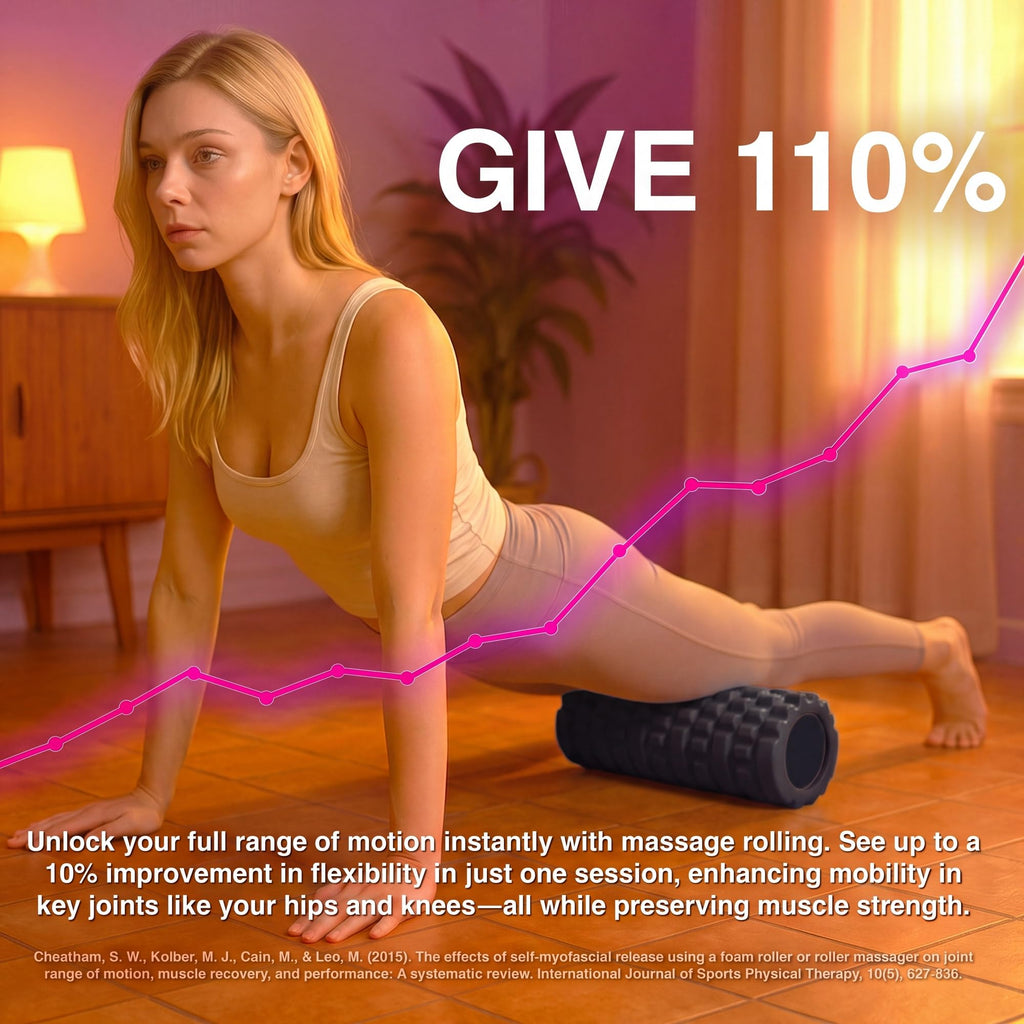 321 STRONG Patented 3-Zone Massage Roller, Medium Density for Exercise