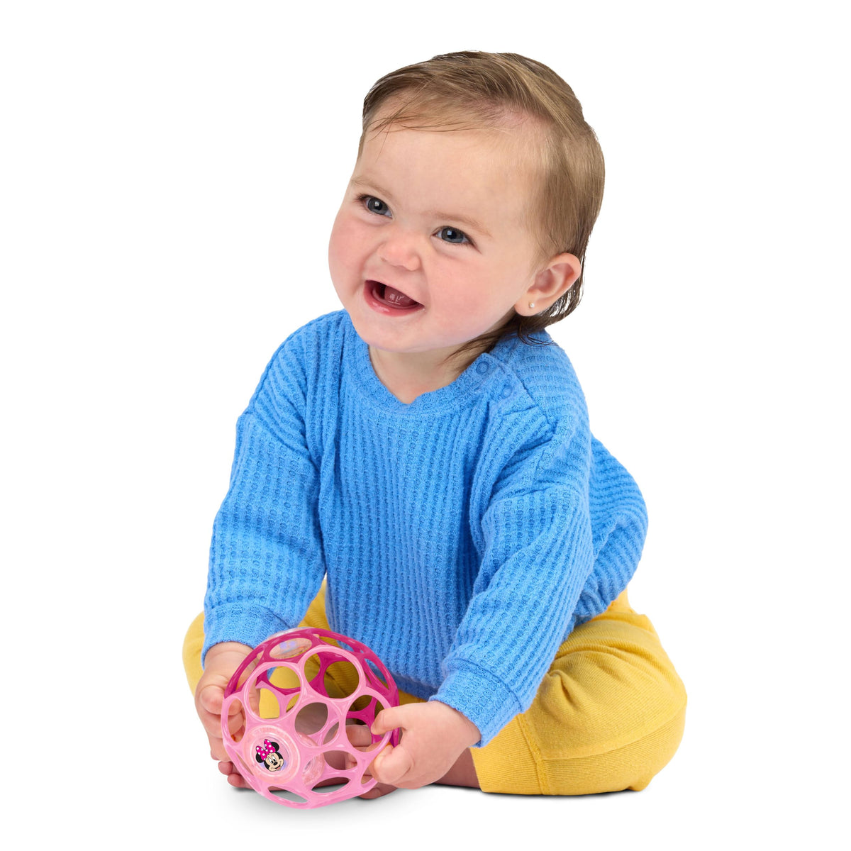 Bright Starts Oball Easy Grasp Classic Ball BPA-Free Infant Toy in Red, Yellow, Green, Blue, Age Newborn and up, 4 Inches